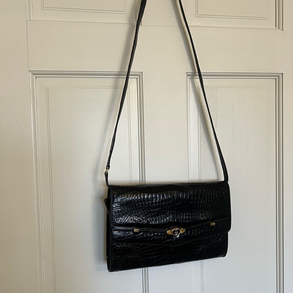 Gucci Black Crocodile Embossed Crossbody Bag - Picture 2 of 16
